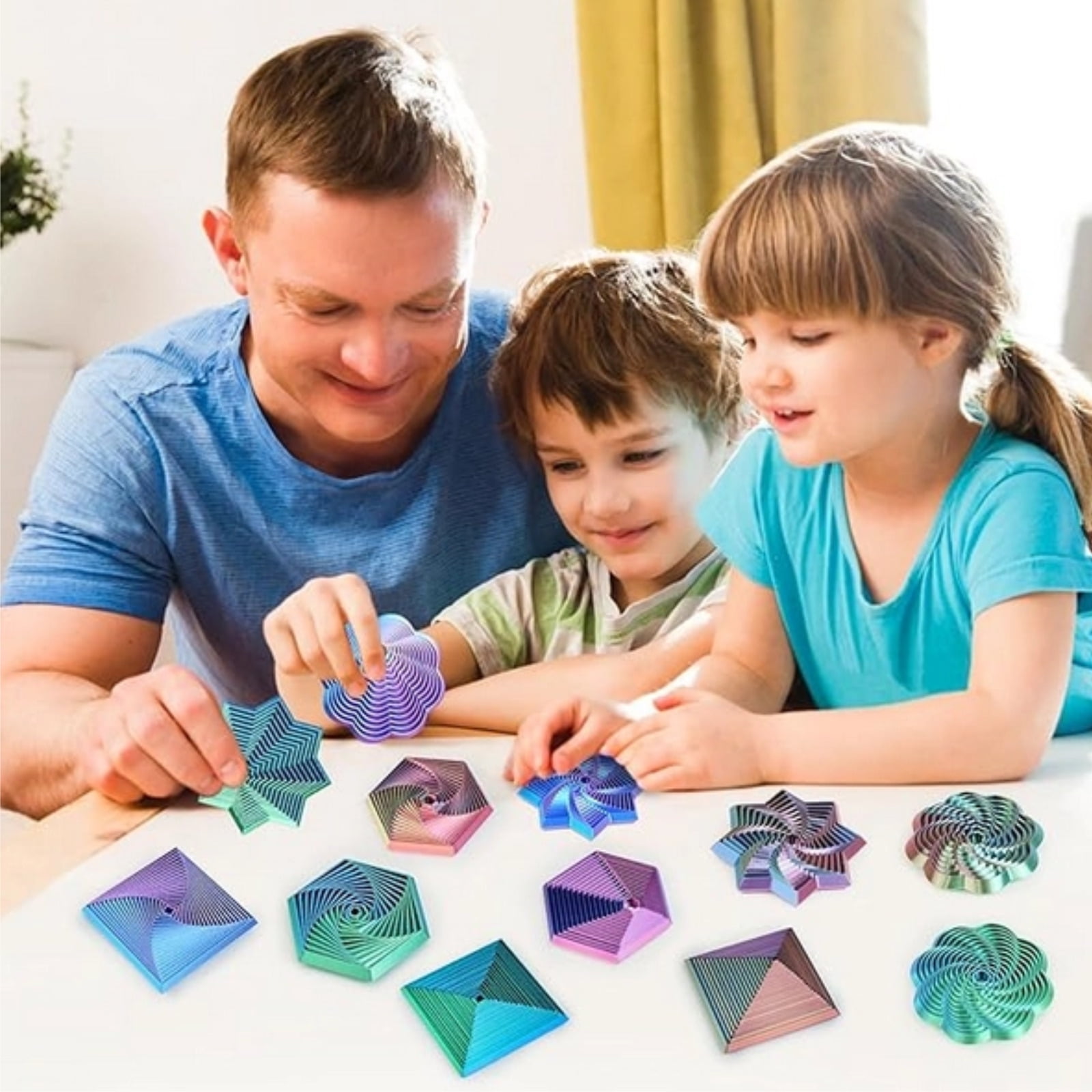 Giocattolo Antistress Hexagon 3D Fractal - Spirale Colorata Per Alleviare Ansia E Stress, Adatto A Bambini E Adulti, Portatile