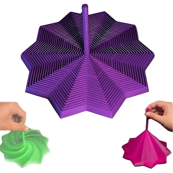 3D Printed Expanded Sensory Fidget Star, Fractal Fidget Hexagon with Handles, Colorful Whirling Spiral Design, 2025 New Star Shaped Fidget Star