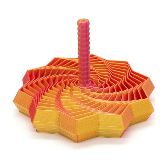 3D Printed Expanded Sensory Fidget Star with Handle,Colorful Whirling Spiral Stress Relief Toy, Fidget Star for Kids Adults ADHD Autism,Ideal for Holiday,Christmas,Birthday Gifts-Gold,Large