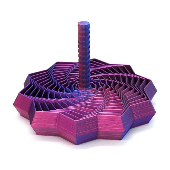 3D Printed Expanded Sensory Fidget Star with Handle,Colorful Whirling Spiral Stress Relief Toy, Fidget Star for Kids Adults ADHD Autism,Ideal for Holiday,Christmas,Birthday Gifts-Purple,Small