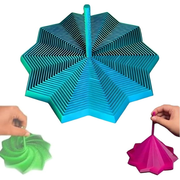3D Printed Expanded Sensory Fidget Star - Sensory Fidget Star with Handle, Colorful Whirling Spiral Design, 2025 New Star Shaped Fidget Star