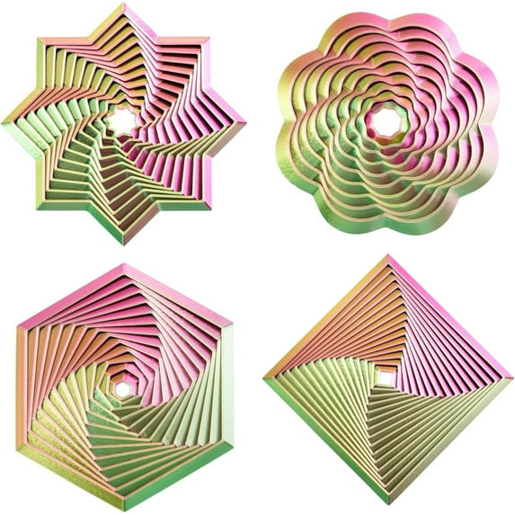 3D Printed Expanded Sensory Fidget Star - Sensory Fidget Star with Handle, Colorful Whirling Spiral Design, 2026 New Star Shaped Fidget Star