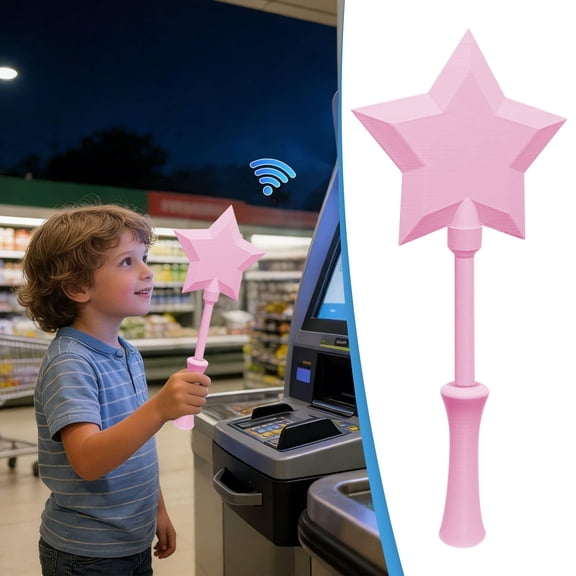 3D Printed Extendable Wand Tap-to-Pay Contactless Card Holder Star Wand for Kids 14–18 Inch Lightweight Gradient Colors Magical Checkout Experience Makeup Organizer