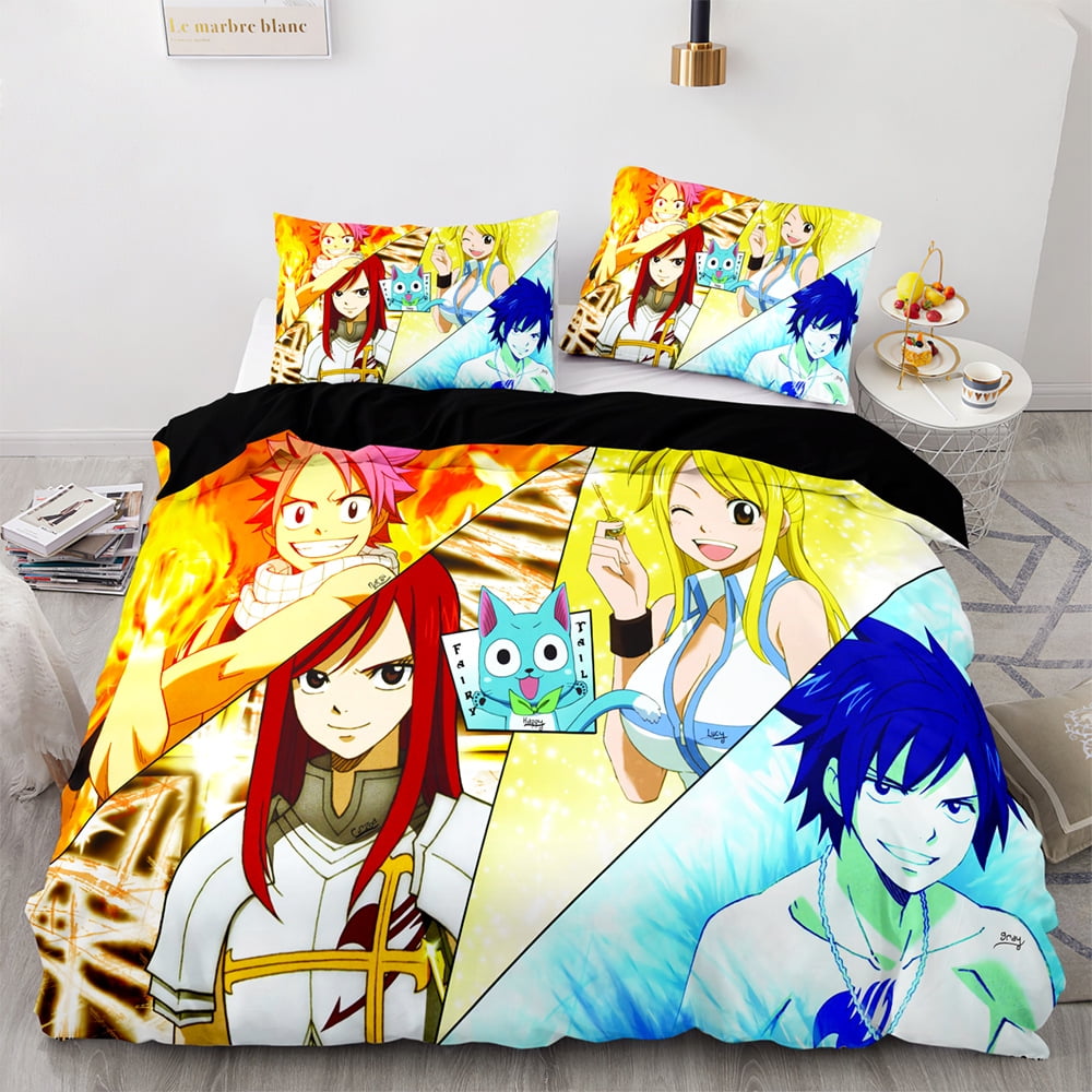 3D Printed FAIRY TAIL Anime Comforter Cover Bed Sets, Twin/Full/Queen