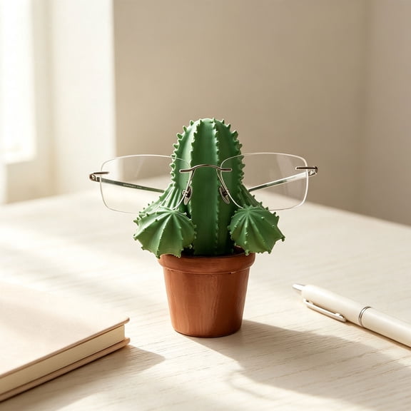 3D Printed Fake Cactus Plant, Realistic Artificial Succulent Potted Decor, Zero Maintenance Faux Greenery for Office Desk Home Shelf Tabletop, Durable PLA Material Ornament