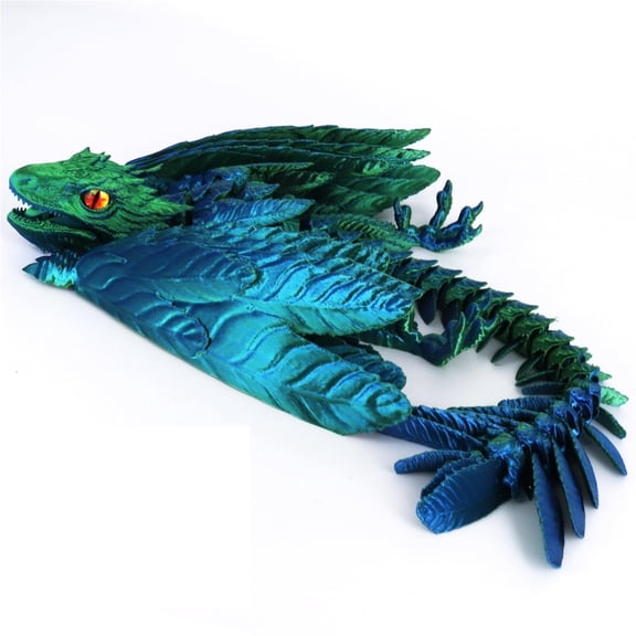 3D Printed Feathered Wyvern Dragon Desktop Decoration for Home Office