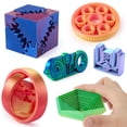 thumbnail image 1 of Joyfy 6 Pcs 3D Printed Fidgets Spin Fractal Click Gear Stress Relief Toys for Kids & Adults, Metallic Color ADHD Autism Product, Sensory Tools, Gifts for Birthday Christmas, 1 of 9