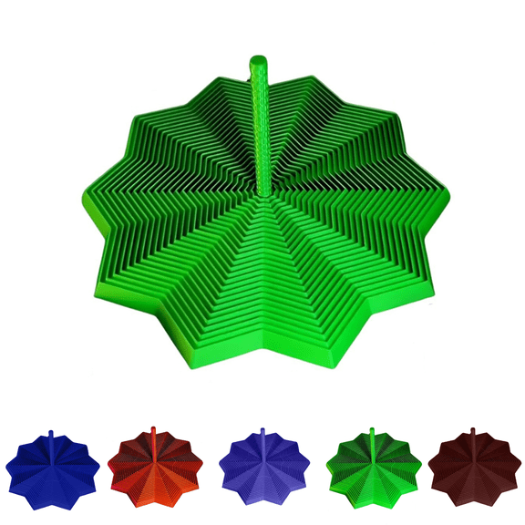 3D Printed Fidget Toys, Expanded Sensory Fidget Star with Handle, Colorful Whirling Spiral Fractal Fidget Hexagon for Sensory Therapy green