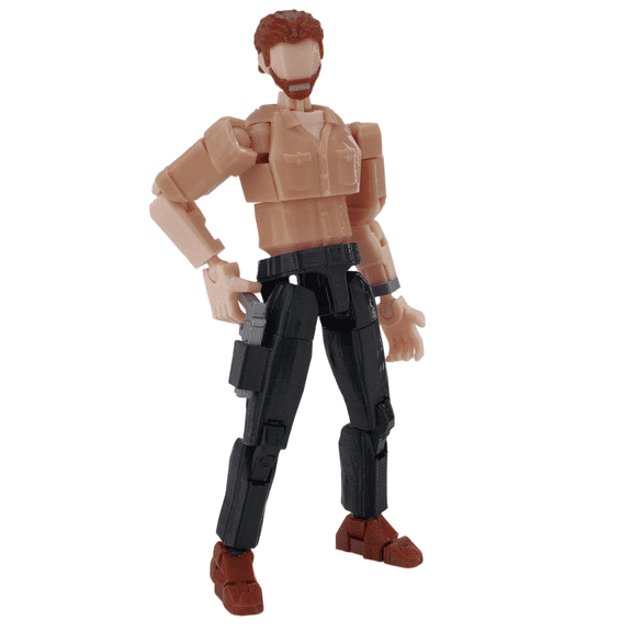 3D Printed Figurine Cowboy Action Figure with Gun Articulated Titan 13 Action Figures Assembled Desktop Collectible Model