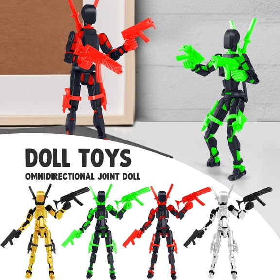 3D Printed Finished Titan Robot Mobile Doll Set with 9 Angel Weapons and Interchangeable Hands for Collectors Desktop Decoration Gold