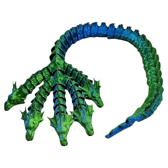 3D Printed Five-Headed Snake One-Piece Joint Movable Model Toy Ornaments, Realistic Design With Precision 3D Printing, Flexible Articulated Joints For Interactive Play