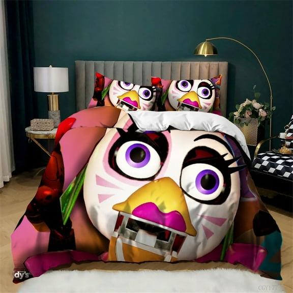 3D Printed Five Nights at Freddy's Bedding Set 3 Pieces Comfy Soft Duvet Cover Set Comforter Cover with Zipper Closure