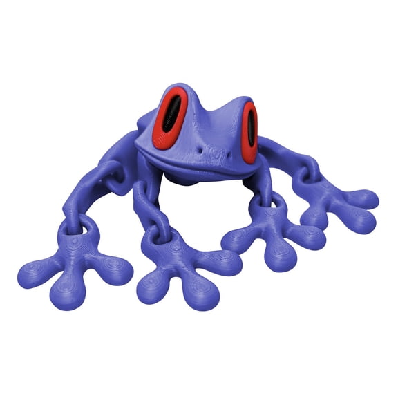 3D Printed Flexible Frog Decorative Refrigerator Magnet Interesting Animal Magnetic Sculpture for Home Kitchen Office Decor, Purple