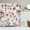 thumbnail image 1 of 3D Printed Flower Leaves Shower Curtains Waterproof Polyester Fabric Curtains fo, 1 of 5