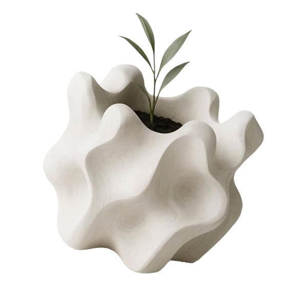 3D Printed Flower Pots Unique Textured Planter With Nonslip Base For Indoor Plant And Stylish Interior Decors