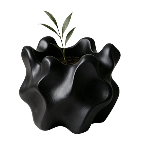 3D Printed Flower Pots Unique Textured Planter With Nonslip Base For Indoor Plant And Stylish Interior Decors