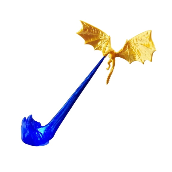 3D Printed Flying Dragon Bookend with Fire Flame Base, 11.4 Inch Flying Dragon Figurine Sculpture for Bookshelf Desk Decor