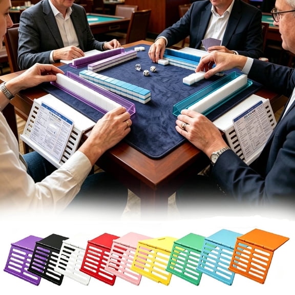 3D Printed Foldable Mahjong Card Holder For Table Mahjong Mat, Angled Sliding Mahjong Card Sleeve For Tabletop Mahjong Games