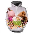 3D Printed Food Ice Cream Hoodie For Men Clothes Spring Autumn Long