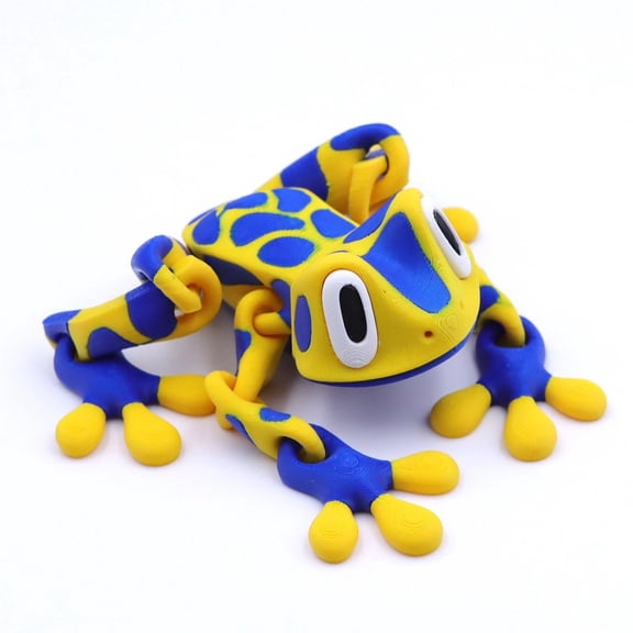 3D Printed Frog Model Magnet Flexible Magnetic Realistic Frog Sculpture 3D Printed Frog Ornament With Movable Joints for Bedroom