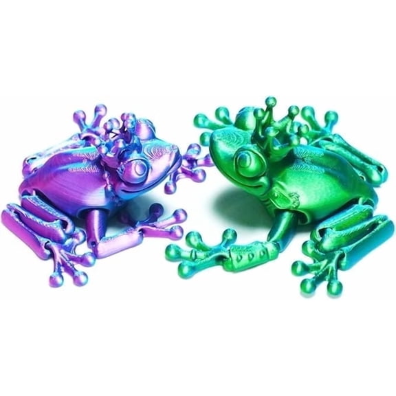 2pcs 3D Printed Frog Toys,Articulated Frog Prince Models,Flexible Joint Animal lacertid Figurines,Stress Relief,Fidget restlessness,ADHD Toys,Surprise Fantasy Gifts