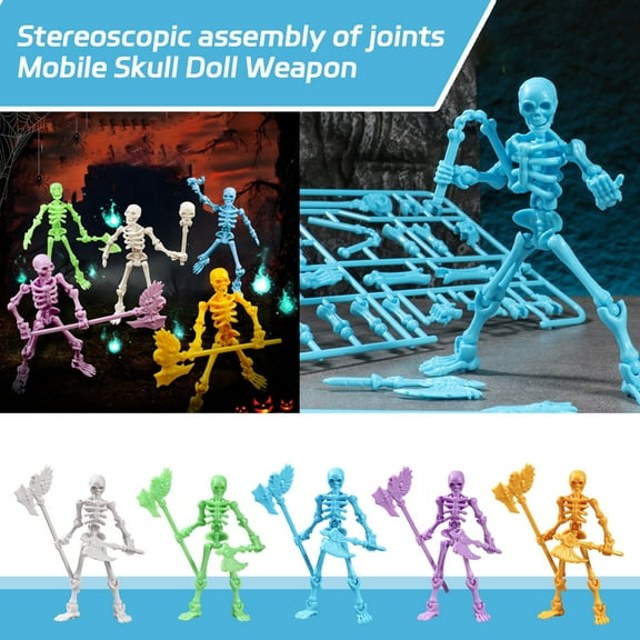 3D-Printed Fully Articulated Skeleton Soldier with Weapons, 3d-Printed Toys, Innovative Ornaments Creative Toys