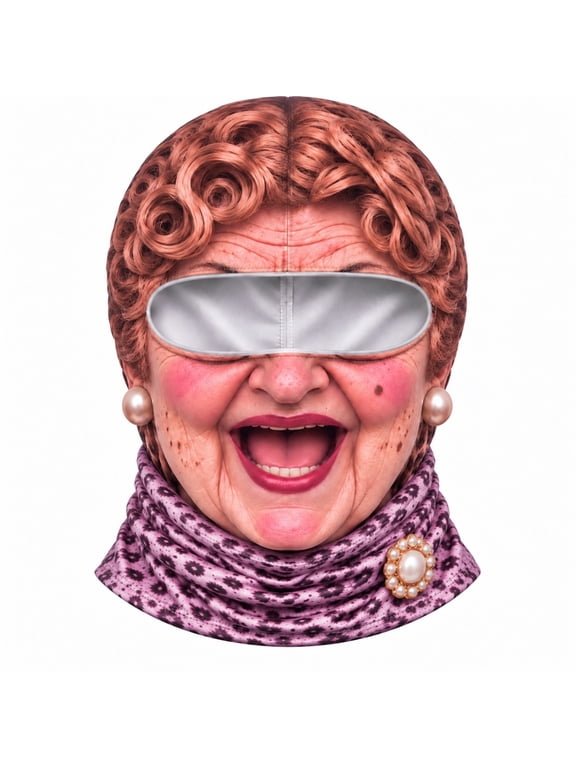 3D Printed Funny Old Man Ski Mask, Hilarious Realistic Face Cover, Winter Thermal Hood for Ski Trips & Parties
