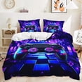thumbnail image 1 of 3D Printed Gamer Duvet Cover Set, Gaming Video Game Comforter Cover Set,Purple Game Controller Gamepad Comforter Cover Set for Boys Kids Quilt Cover with 2 Pillowcases, 1 of 4