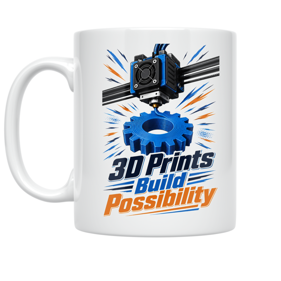 3D Printed Gear Design - Tech Innovator - 11 oz Ceramic Coffee Mug