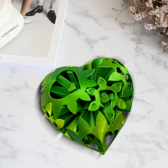 3D Printed Gear Heart Gear Spin Ball Gear Sphere, Heart Fidgetwith Gears Fidget Figurine,3D Printed Heart Flexible for Relief Anxiety and Autism