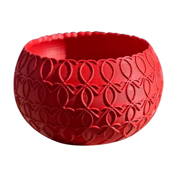 3D Printed Geometric Pattern Planter Pot, Red & Black Decorative Flower Pot for Indoor Plants, Succulents, Cacti, Modern Home Decor, Garden Gift, Housewarming Present,Red