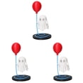 thumbnail image 1 of 3D Printed Ghost Figurine With Red Balloon, LED Light Up Version, Tabletop Desk Shelf Ornament, Button Battery Included, Style C., 1 of 5