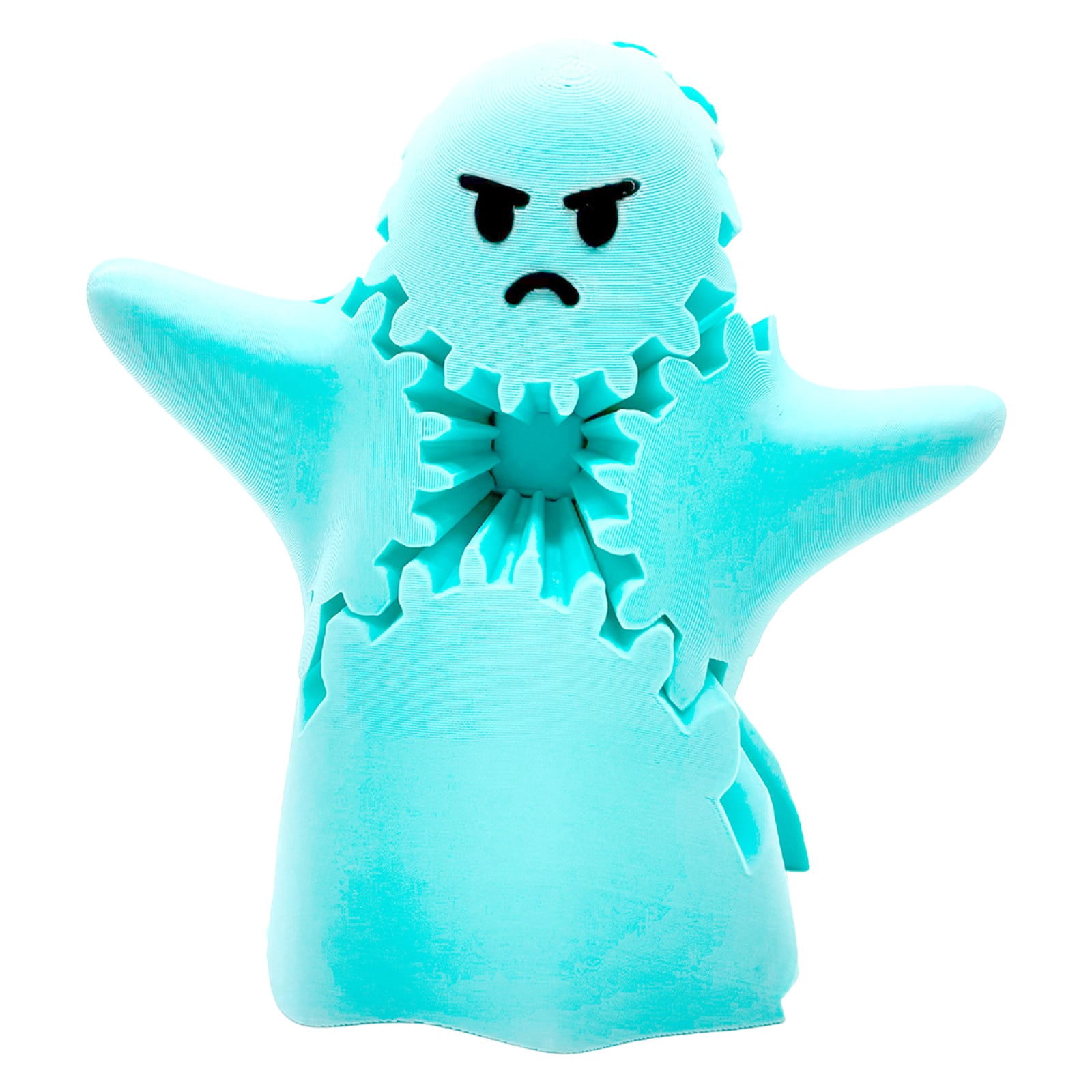 Curated visual reference: Picture Idea: 3D Printed Ghost Gear Cube Fidget Toy Cute Ghost Gear