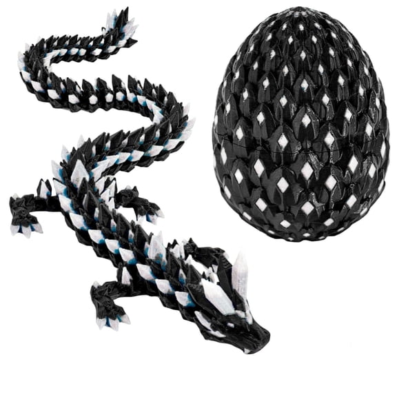 3D Printed Glow in The Dark Dragon with Matching Egg Desktop Decor