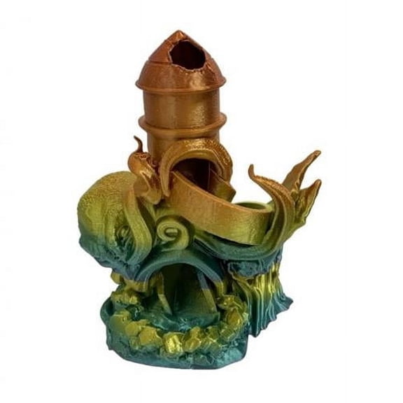 3D Printed Gold Sea Monster Dice Tower Figurine