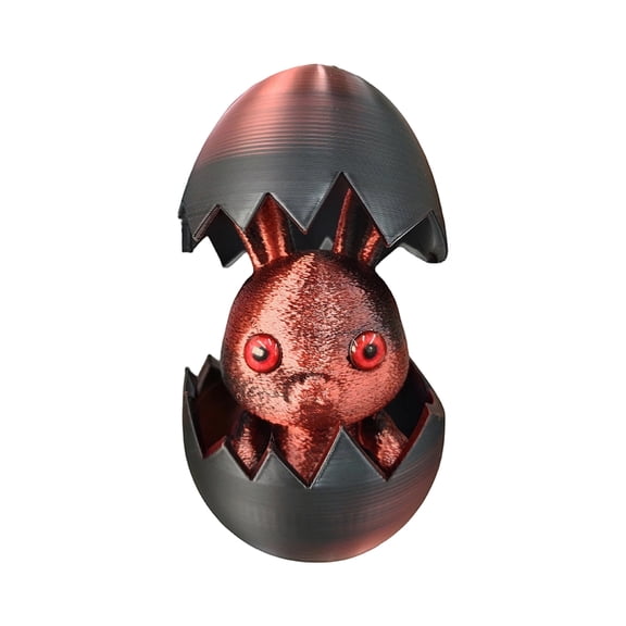 3D Printed Gothic Easter Bunny Egg Figurine, Dark Easter Decoration, Gothic Holiday Ornament, Unique Easter Display, Home & Table Decor, Spring Gothic Easter Collectible, Festive Bunny Sculpture