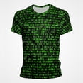 thumbnail image 1 of 3D Printed Green Matrix Code T Shirt For Men Trend Personality Graphic T Shirts Programmer Streetwear Overd T Shirt Tops, 1 of 5