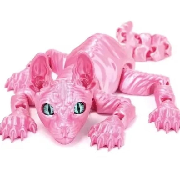 3D Printed Hairless Cat Statue Sphinx Figurine Art Sculpture Home Office Decor