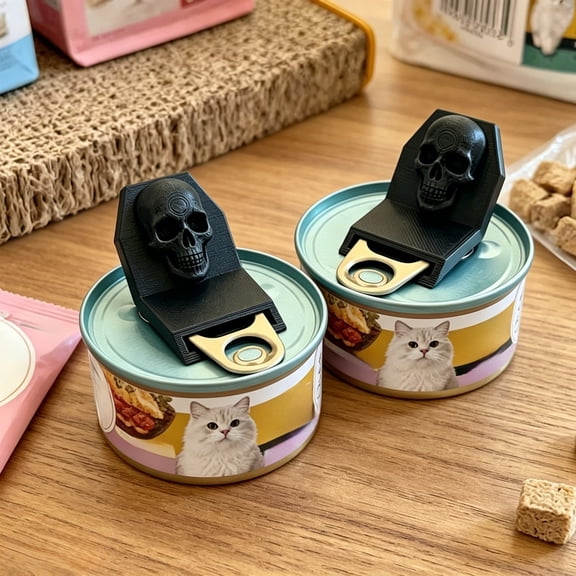 3D Printed Halloween Can Opener Skull Coffin Theme Non Slip Tin Can Bottle Opener Portable Unique Holiday Gift For Beer Soda Bar Home Kitchen