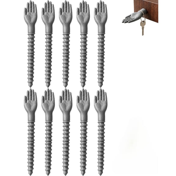 3D Printed Hand Shaped Decorative Screw, Key Hook - Palm Shape Screw, Multi-purpose Wall Key Hanger, Creative Hand Twisted Wall Organizer, Funny Storage Accessory for Home Office Entryway(A)