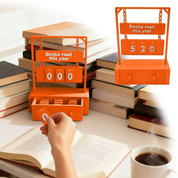 3D Printed Hanging Book Counter with Digital Storage, Bookshelf Decor Book Read Books Read , Reading Tracker, Reading List, Reading Challenge