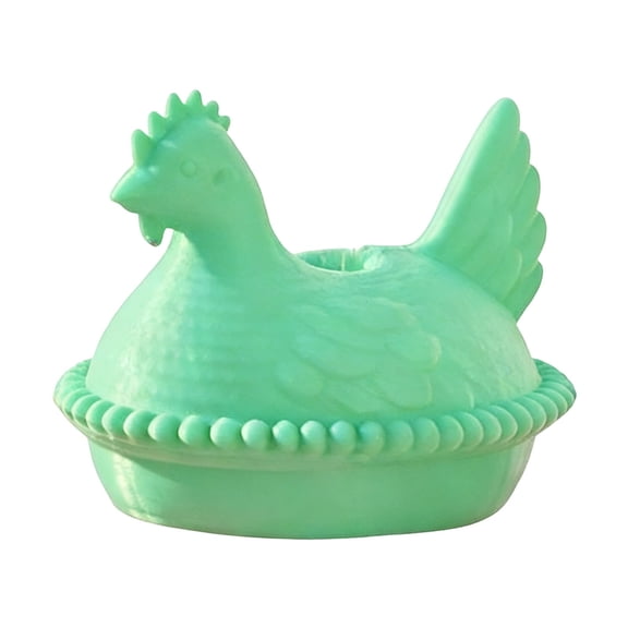 3D Printed Hen Straw Topper, 1 Pack 2'' Cute Hen On Nest Straw Toppers for Tumblers, Reusable Decorative Straw Cover 3D Printed Animal Decorations for Drinks Party, Drinking Accessories, Mint Green