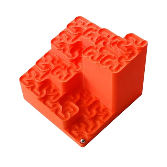 3D Printed Hilbert Curve Marble Run,Fractal Math Desk Toy & Kinetic Art,Endless Looping Fractal Maze With Steel Balls,Relaxing Stress Relief For Adults,Creative Home & Office Decor Gift(30 marbles)