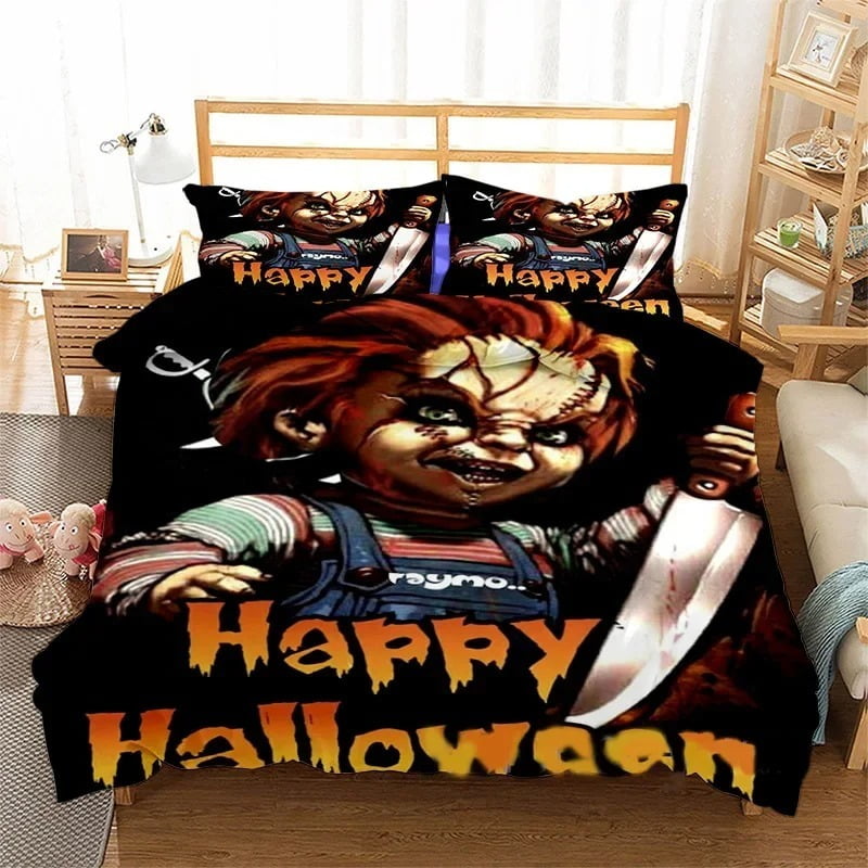 3D Printed Horror Movie Chucky Bedding Set Pillowcase Duvet Cover