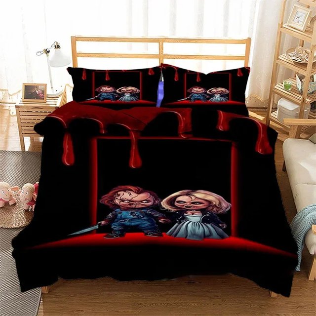 3D Printed Horror Movie Chucky Bedding Set Pillowcase Duvet Cover