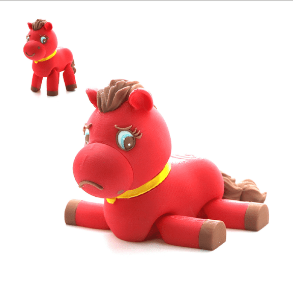 3D Printed Horse Figurine Articulated Toy, 4.6" Unique Home Decor Horse Sculpture, Fun Toy for Adults, Creative Desktop Ornament, Birthday Gift for Horse Lovers and Collectors, A, 1Pcs