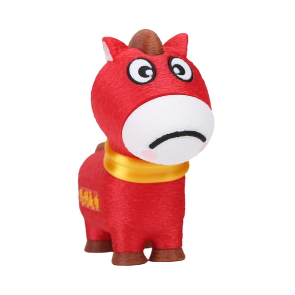 3D Printed Horse Mascot Doll with Face Transformation, Crying Horse Figurine, Chinese New Year Decoration, Creative Desktop Ornament, Year of the Horse Gift