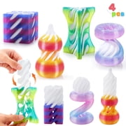 Joyfy 4 Pcs 3D Printed Fidget Toys Impossible Spiral Cone Flexible Pyramid Passthrough Cool Fidgets Stress Relief Gifts for Birthday deal from Walmart