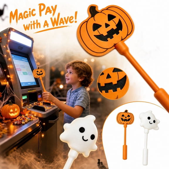 3D Printed Jack O Lantern Toys with Spooky Pumpkin Magic Stick, Orange, Single Unit, for Student Halloween Party Favors and Handheld Prop