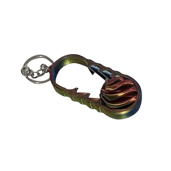 3D Printed Keychain Toy Spiral Fidget Pendant,Portable Anxiety Relief Sensory Keyring for Keys Bags Wallets,Fun Desk Accessory Purple